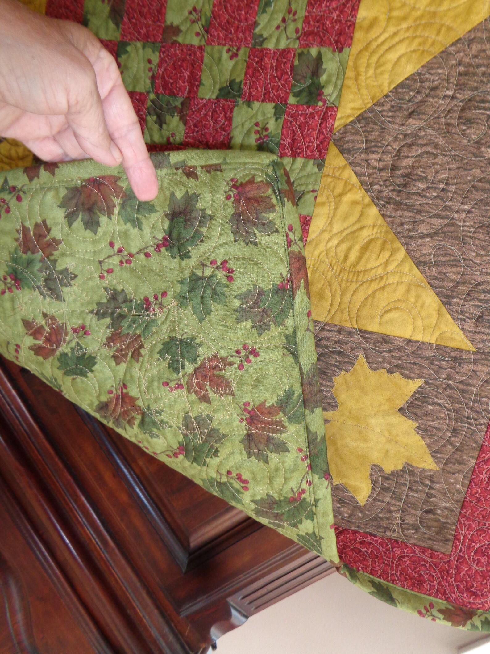 Fall Quilt Free Shipping Oak Leaves Quilt Patchwork Quilt Etsy