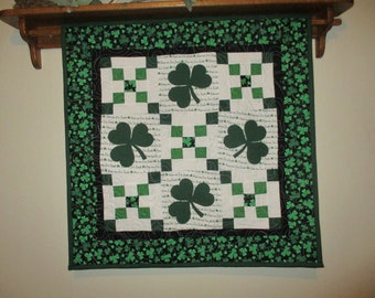 Shamrock Quilt, Irish Quilt, St. Patrick's Quilt, Green 0226-01