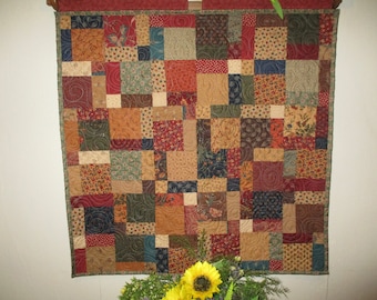 Patchwork Square Decorator Quilt, 37 inch quilt 0408-01