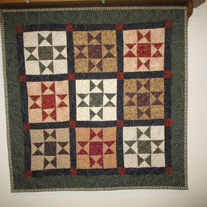 Stars Decorator Quilt, Free Shipping, Country quilt 0226-02 image 1