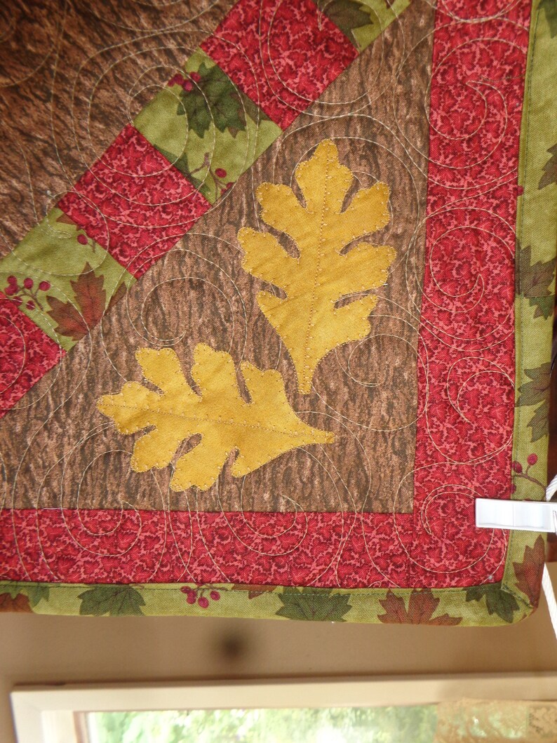 Fall Quilt Free Shipping Oak Leaves Quilt Patchwork Quilt Etsy