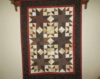 Exploding Stars Decorator Quilt, Free Shipping, Country  quilt 0309-02