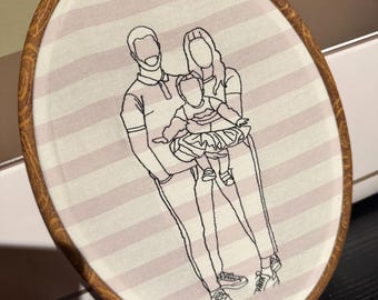 Custom Family Portrait Embroidery | Turn Your Photo into Hand Stitched Art | Meaningful Family Keepsake