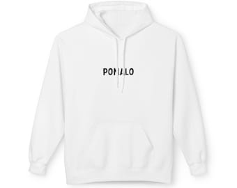 POMALO Hoodie | Minimal Text Logo, White Pullover  | Croatian, Croatia, funny logo