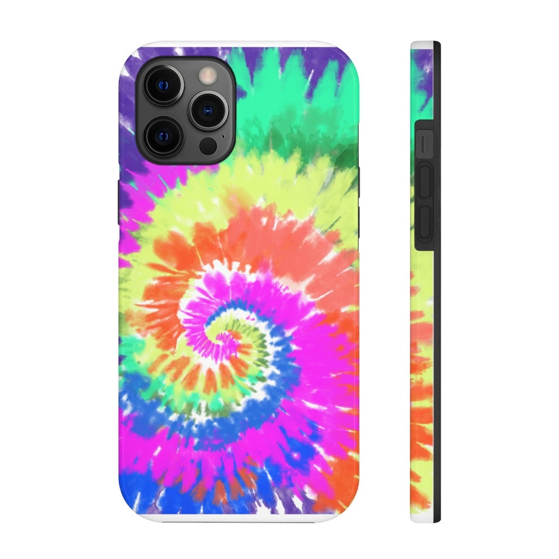 Neon Tie Dye Spiral Phone Case 11 12 Pro Max étui iPhone XR Etsy