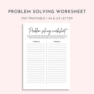 Problem Solving Worksheet | Brainstorming Solutions | Printable PDF