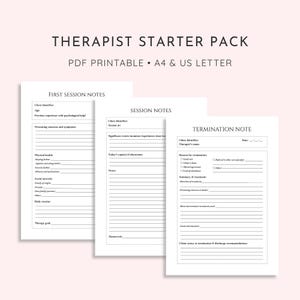 Therapy Toolkit | Therapist Session Notes, Intake Form, Termination Note | Therapist Bundle | Printable PDF