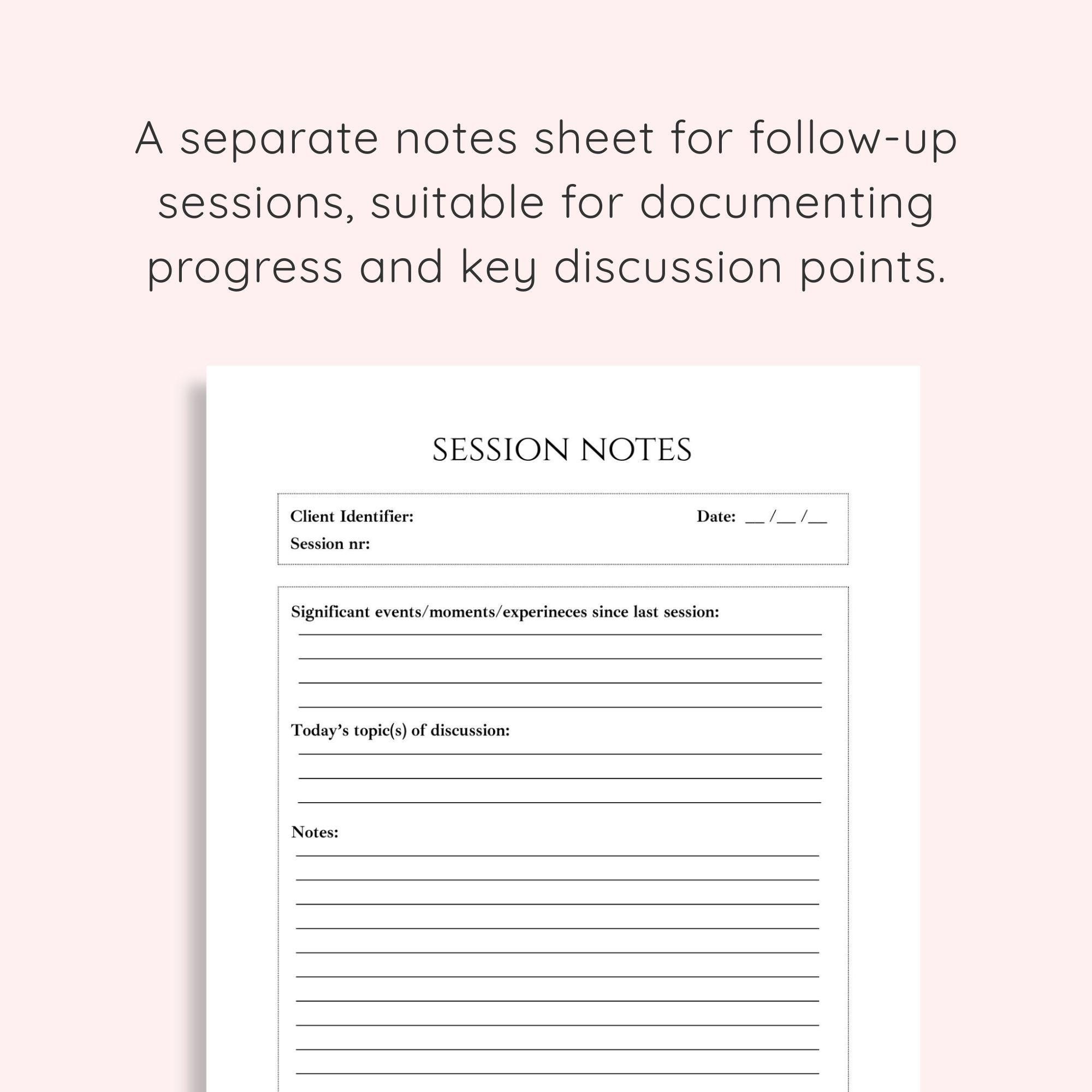 Termination Session Questionnaire.pdf Therapy Toolkit | Therapist Session Notes, Intake Form, Termination ...