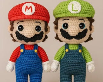 Modèle au crochet Mario & Luigi : peluche Amigurumi Bros (téléchargement PDF)