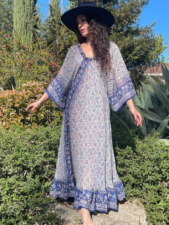 Vintage Kaftan//Indian Cotton Kaftan// Cotton Boho Dr… Gem