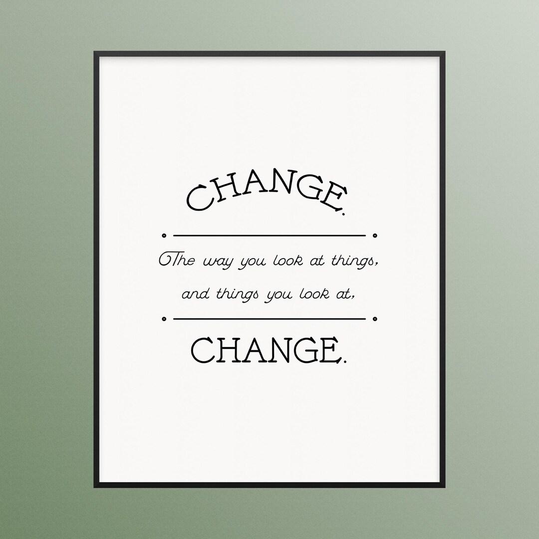 Change Your Perspective Print, Motivational Quote, Minimalist Wall Art ...
