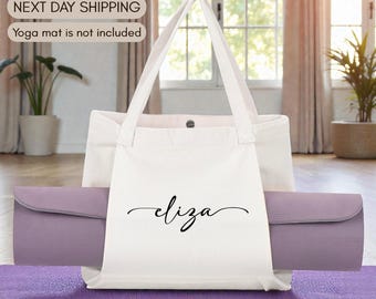 Personalized Yoga Mat Tote Bag, Yoga Practice Carryall, Pilates Training Gear Tote, Fitness Gym Shoulder Bag