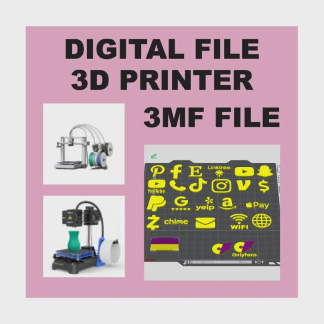 DIGITAL - 3MF FILE ,social Media Icon - Etsy