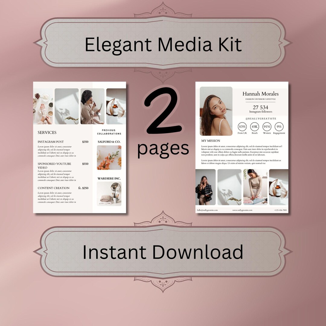 Canva Media Kit Template | Social Media & Branding Kit | Digital ...