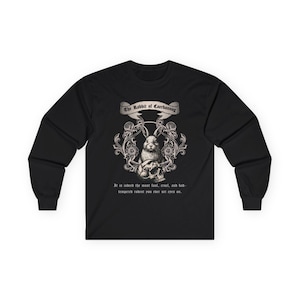 The Rabbit of Caerbannog Long Sleeve Tee  Vintage legends Design , Gildan Unisex