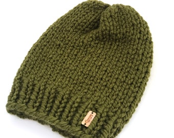 Gilpin Beanie in Pine - Hand Knitted Winter Hat