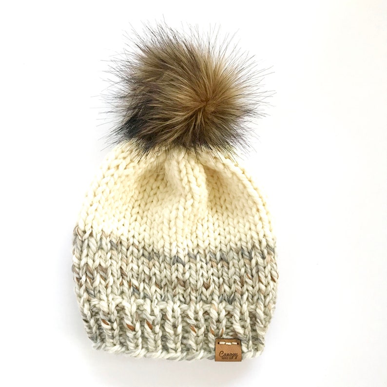 Fur Pom Pom Hat Winter Hat Fur Pom Pom Fur Pom Etsy