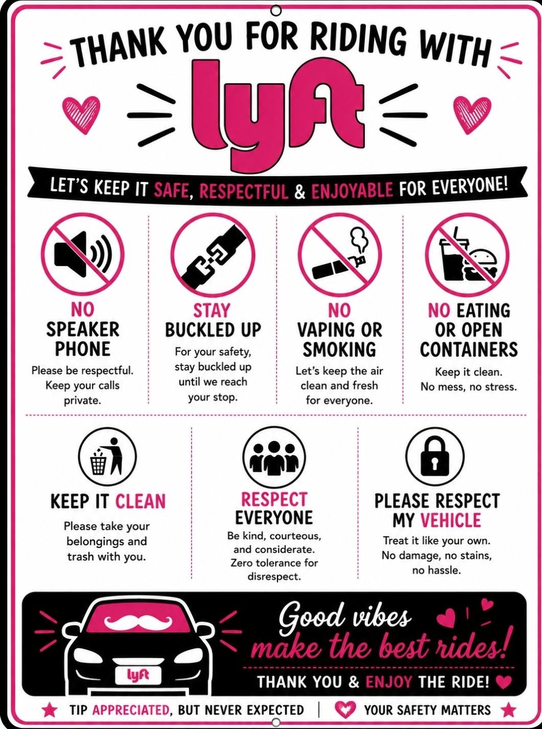 Ultimate Rideshare Sign Bundle | Uber & Lyft Printable Car Signs ...