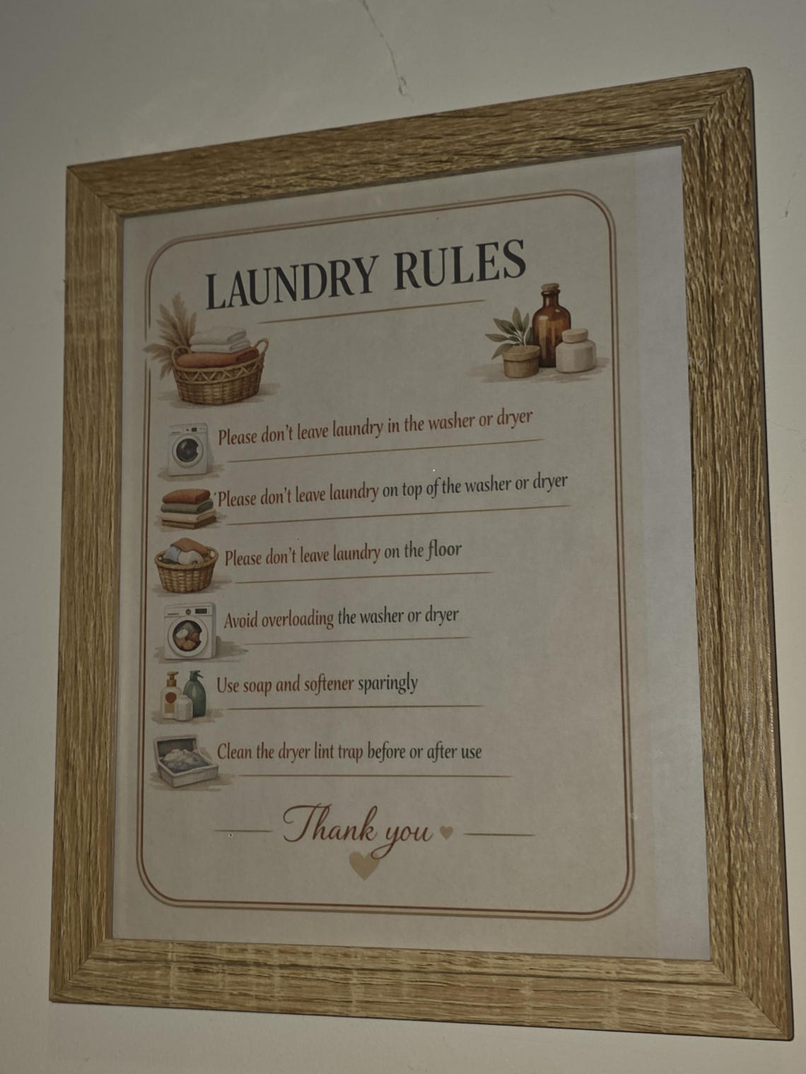 Boho Laundry Room Rules Printable | 8x10 Neutral Home Decor - Etsy