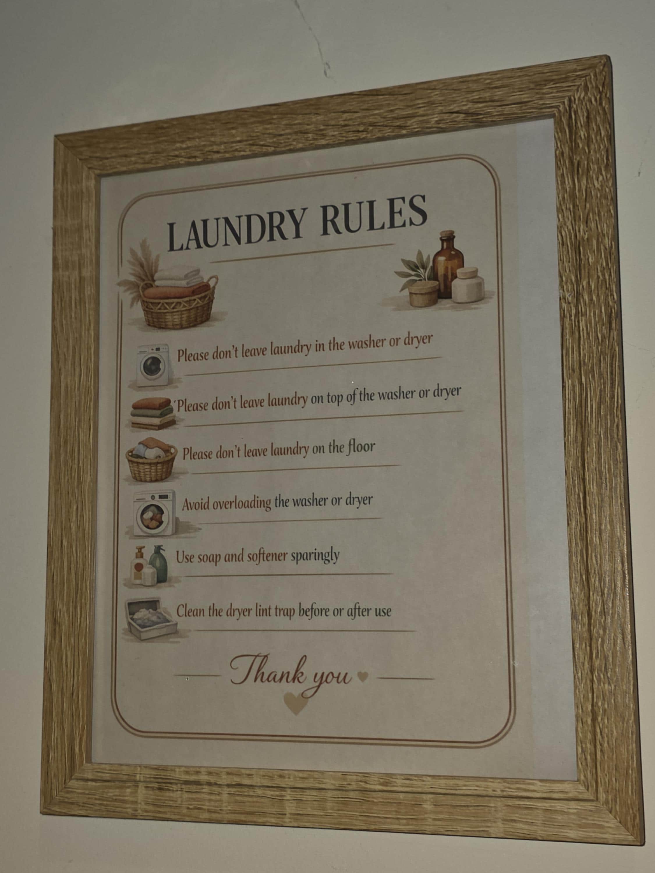 Boho Laundry Room Rules Printable | 8x10 Neutral Home Decor - Etsy