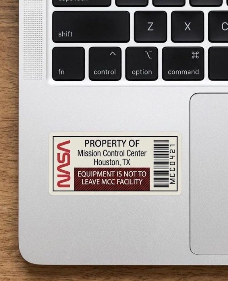 Nasa Contamination Control Sticker NASA Property Vinyl Sticker, Waterproof Laptop, Water Bottle, Car Decal ...