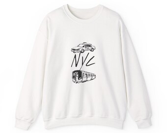 Sudadera con ilustración de taxis y metro de Nueva York