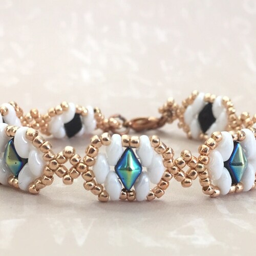 Beading Tutorial Bracelet Beading Instructions Bead Pattern Etsy