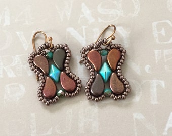 Paisley Butterfly Earrings, beading tutorial, pattern