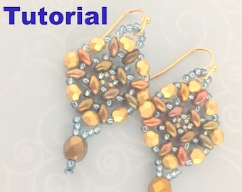 Mandala Earrings beading tutorial,  beading pattern, boho beaded earrings,  bollywood earrings pattern, jrpdesigns