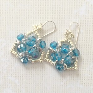 Caroline Earrings Tutorial, Pattern, Easy beading tutorial, JRPDesigns