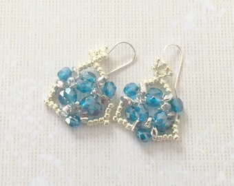 Caroline Earrings Tutorial, Pattern, Easy beading tutorial, JRPDesigns