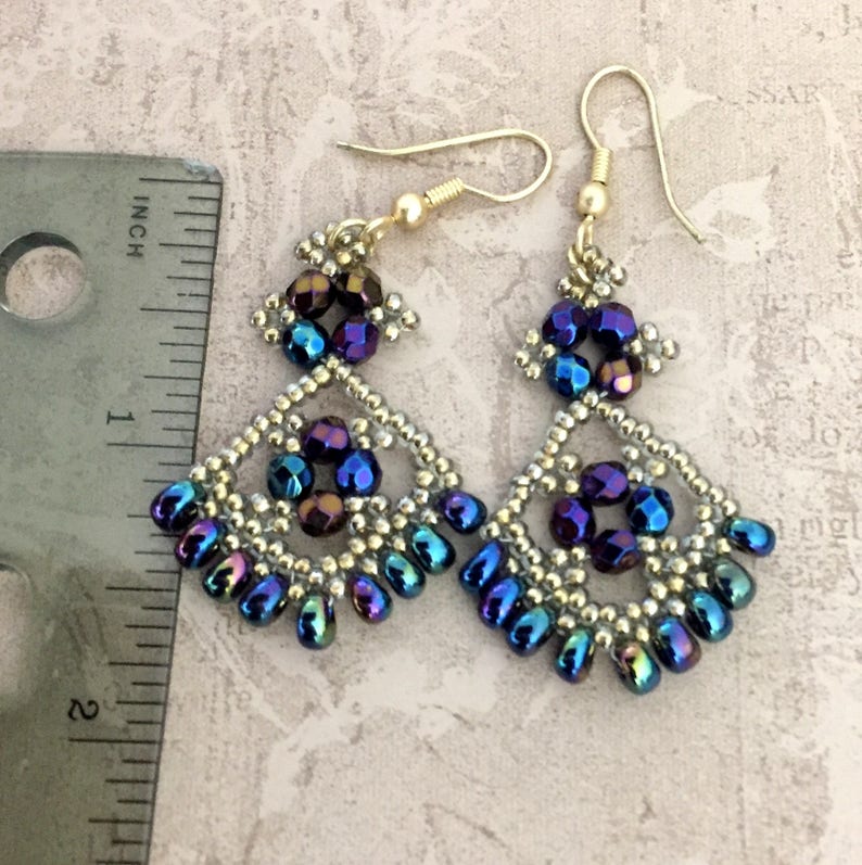 Easy Chandelier Earrings Tutorial Earring Pattern Beading Etsy
