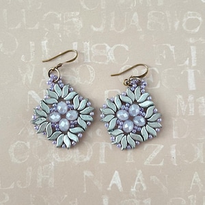 Phoenix Storm Earrings, storm duo, easy beginner beading pattern, tutorial, dangle earrings