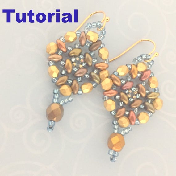 Mandala Earrings beading tutorial,  beading pattern, boho beaded earrings,  bollywood earrings pattern, jrpdesigns