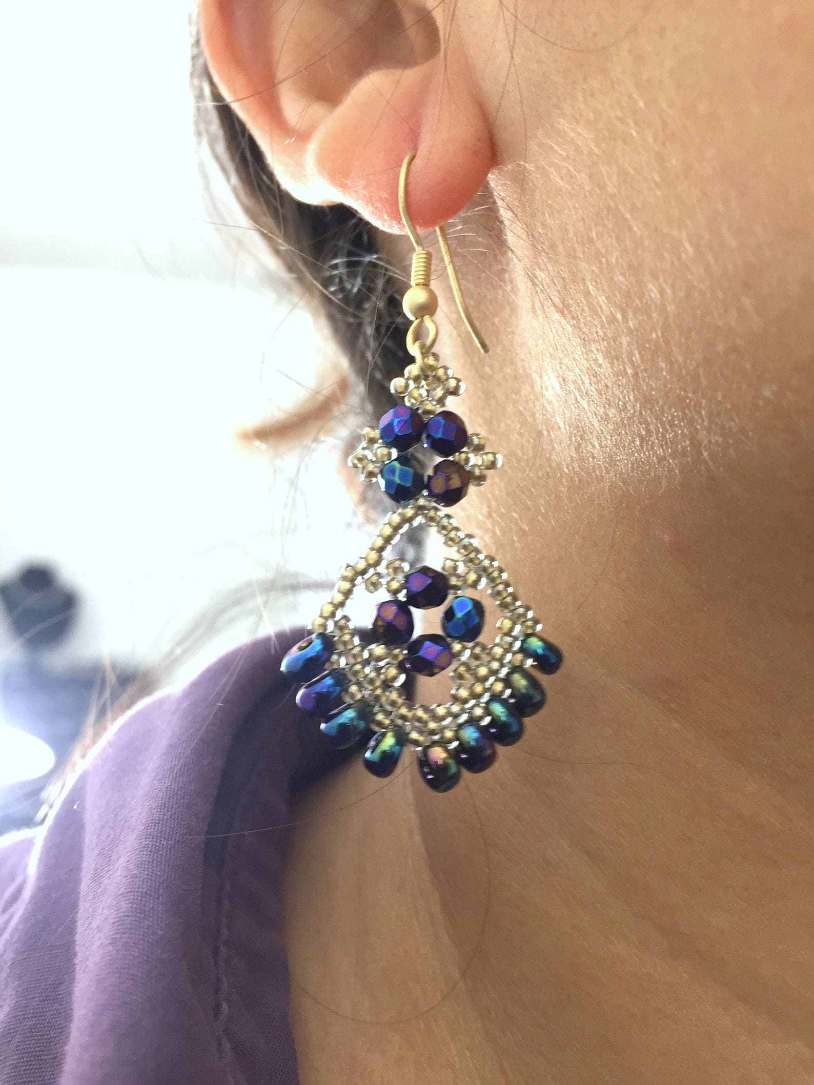 Easy Chandelier Earrings Tutorial Earring Pattern Beading Etsy