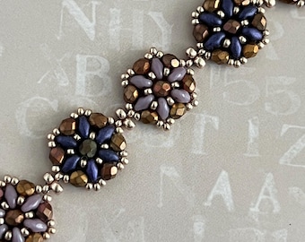 Saharan Nights Bracelet, superduo beading tutorial