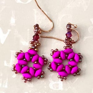 Cozy Night Earrings, superduo beading tutorial