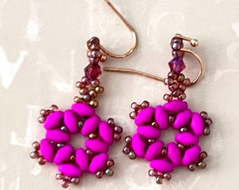 Cozy Night Earrings, superduo beading tutorial