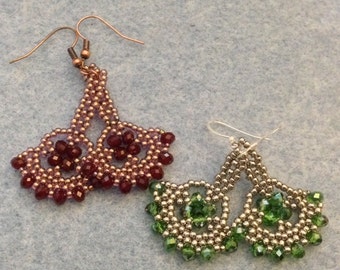 Easy Fan Earrings Tutorial, rondelle bead pattern