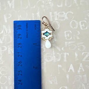 Diamond Duo Drop Earring, Beading Tutorial, superduo , diamond duo image 2