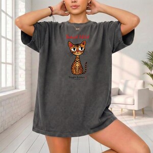 Camiseta de gato Toyger / Ilustración de gatito, colores cómodos imagen 4