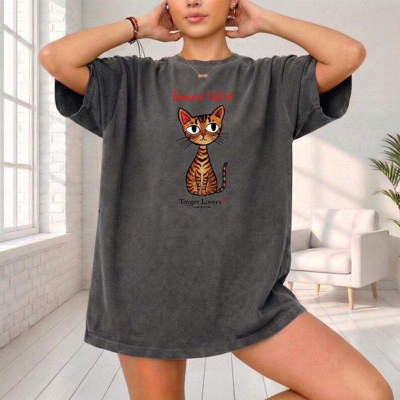 Camiseta de gato Toyger / Ilustración de gatito, colores cómodos imagen 4