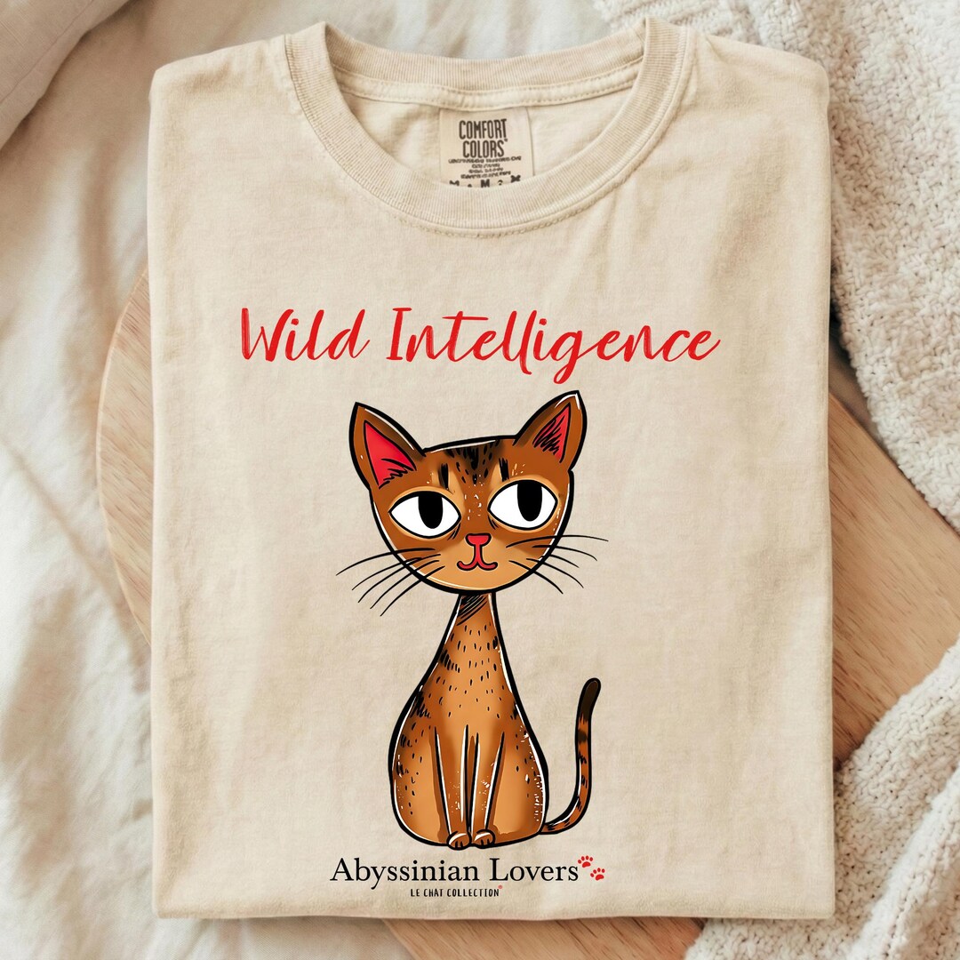 Abyssinian Cat Illustration T-shirt | Wild Intelligence, Abyssinian ...