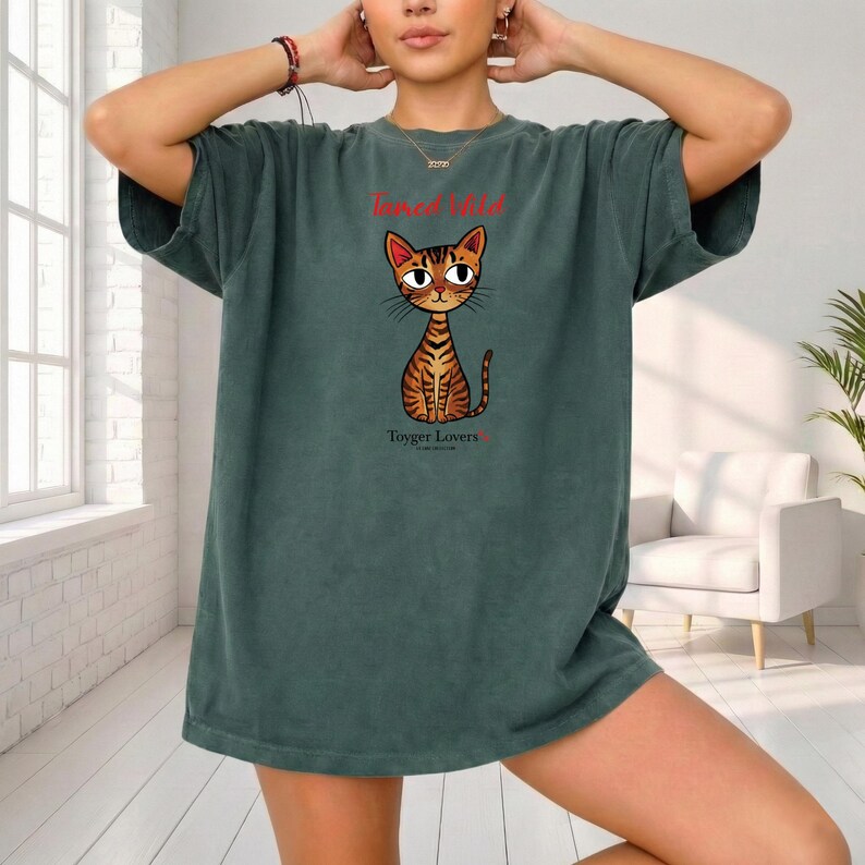 Camiseta de gato Toyger / Ilustración de gatito, colores cómodos imagen 6