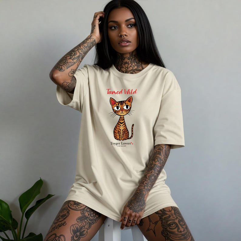 Camiseta de gato Toyger / Ilustración de gatito, colores cómodos imagen 2