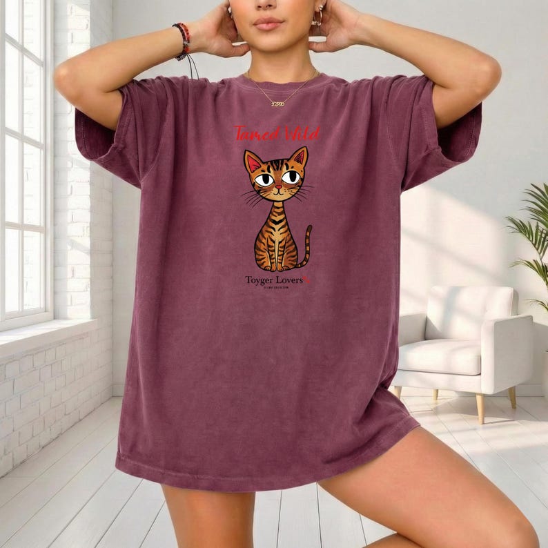 Camiseta de gato Toyger / Ilustración de gatito, colores cómodos imagen 5