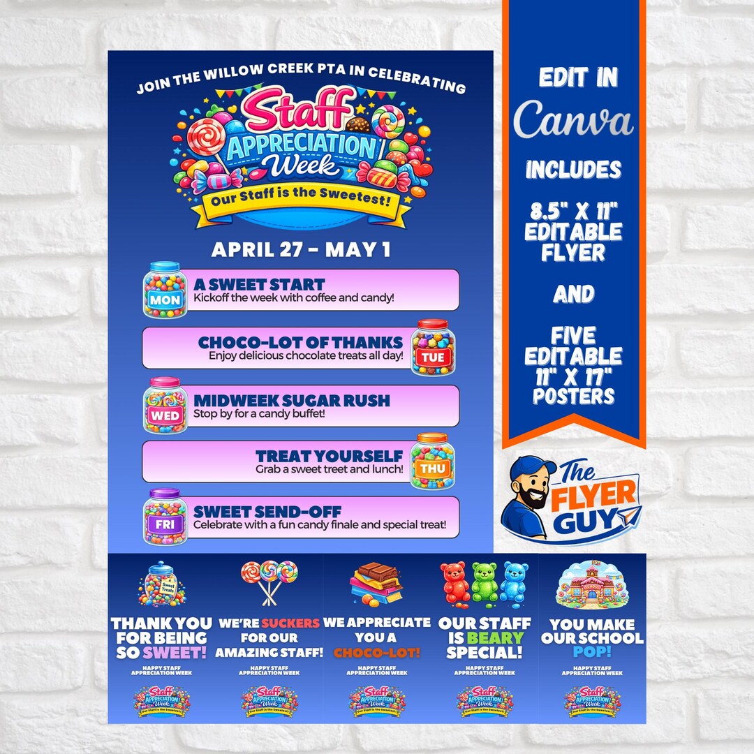 Staff Appreciation Week Candy Theme Bundle | Teacher Appreciation ...