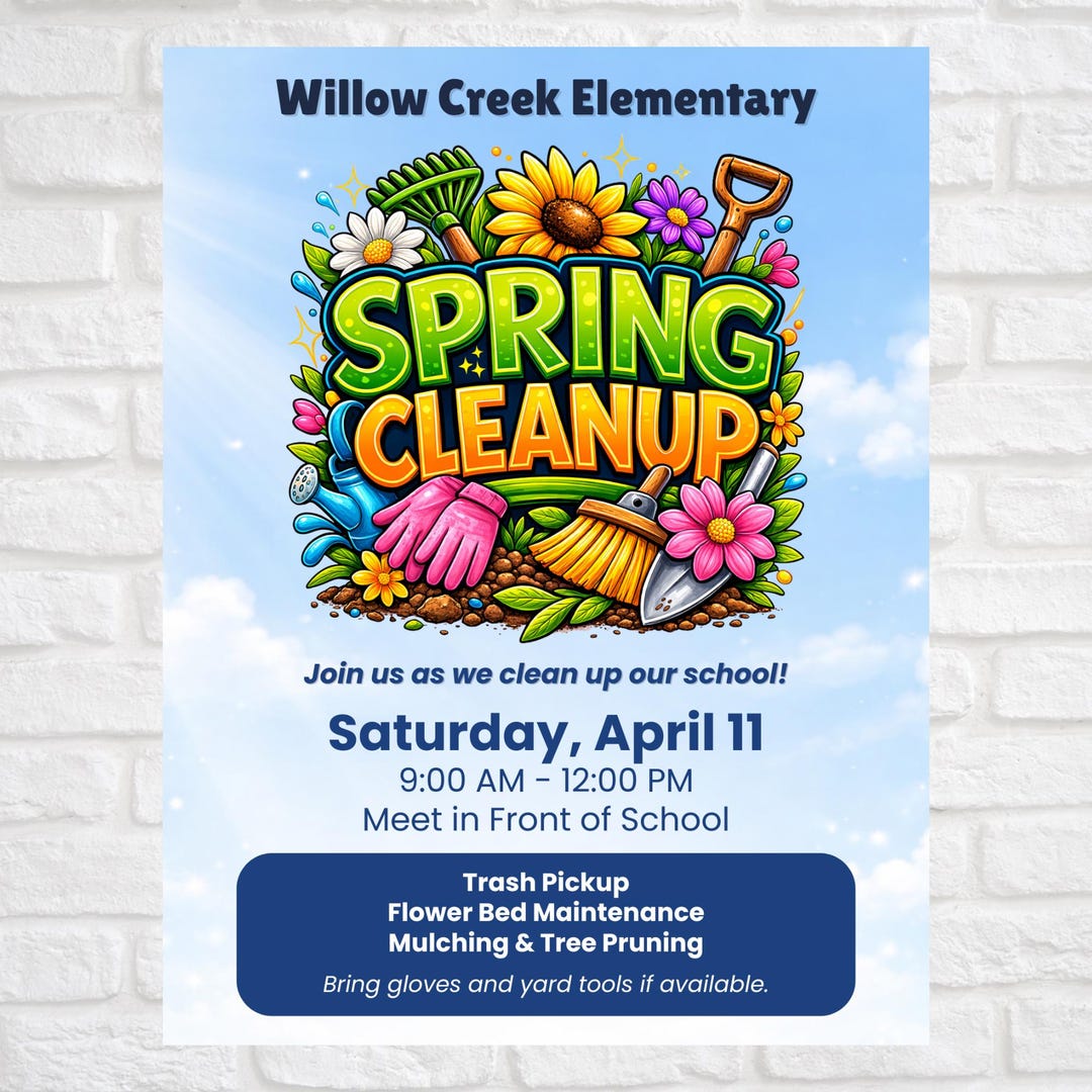 Cleanathon Template Spring Cleanup Flyer Template | School Cleanup Day Flyer | Community ...