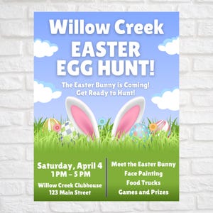 Easter Egg Hunt Flyer Template | Editable Canva Event Flyer (8.5x11) (Digital Download)