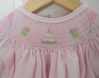smocked birthday bubble girl